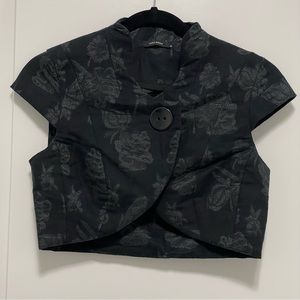 Vero Moda Shimmery Floral Cropped Okhla Bolero Blazer Size 34 / XS